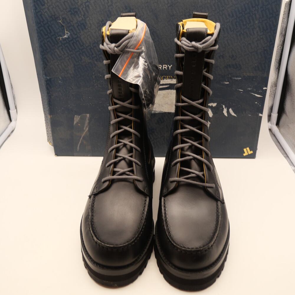 Sperry X John Legend Men's 10  Black Tall Boots  Moc Toe Lace Up Leather NEW - Picture 7 of 11